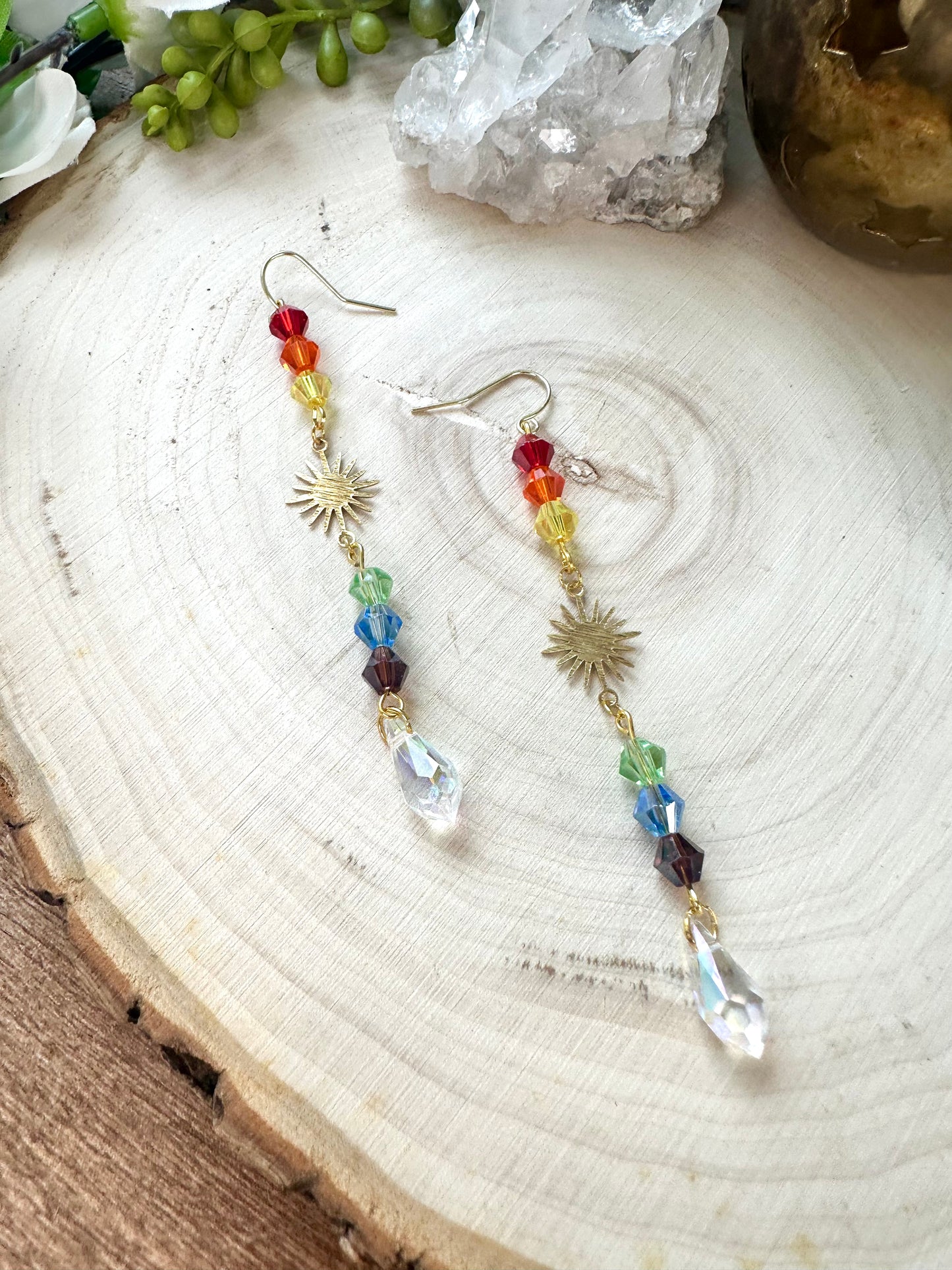 Rainbow sun-catcher earrings