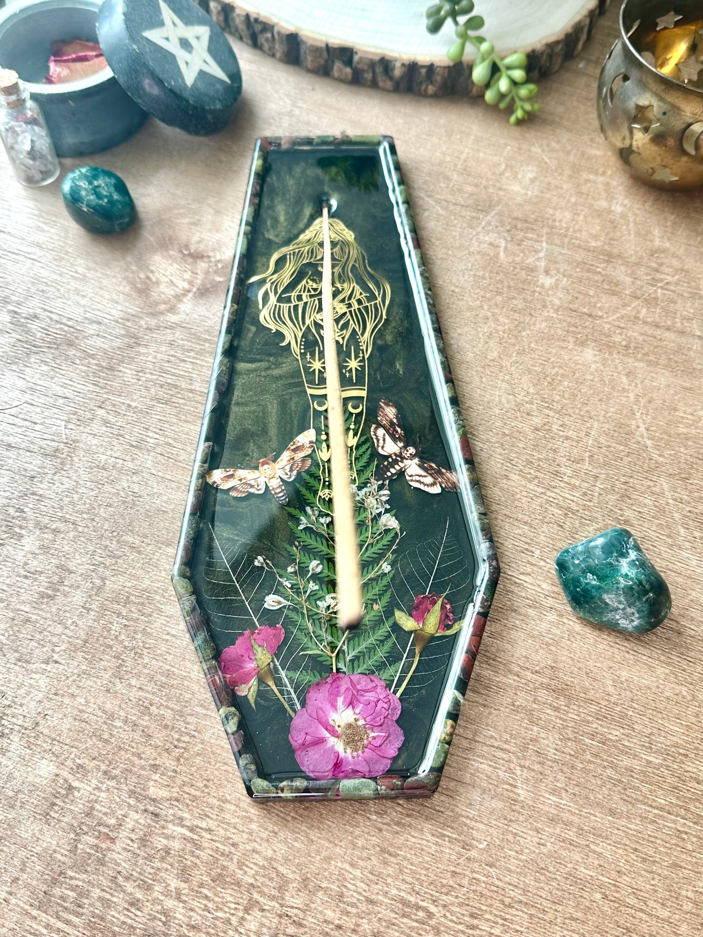 Bloodstone witch incense holder
