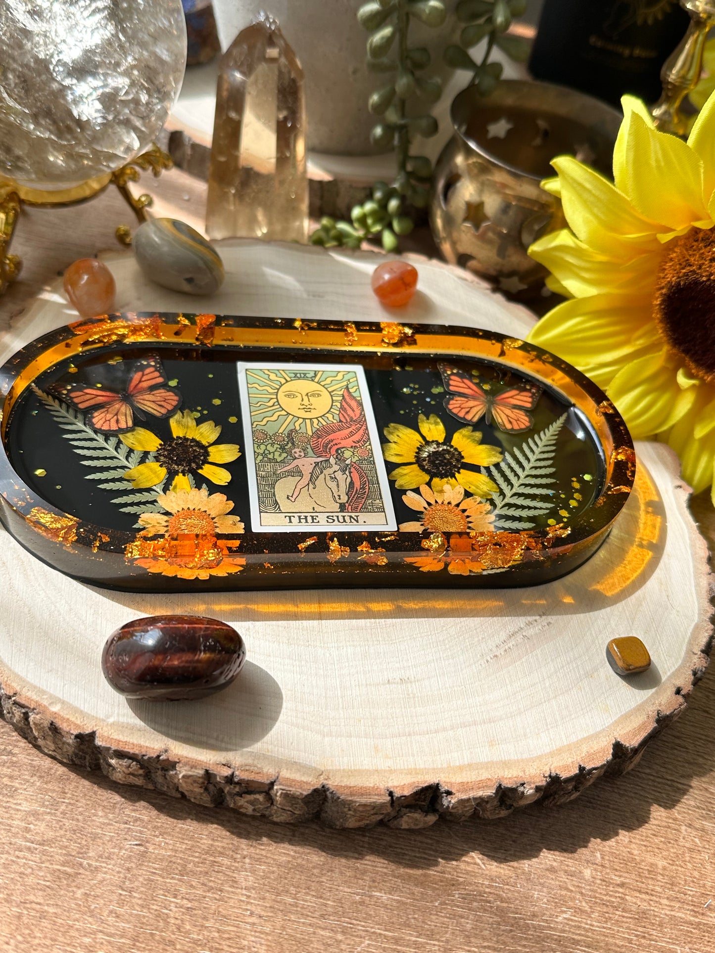 The sun tarot card trinket tray