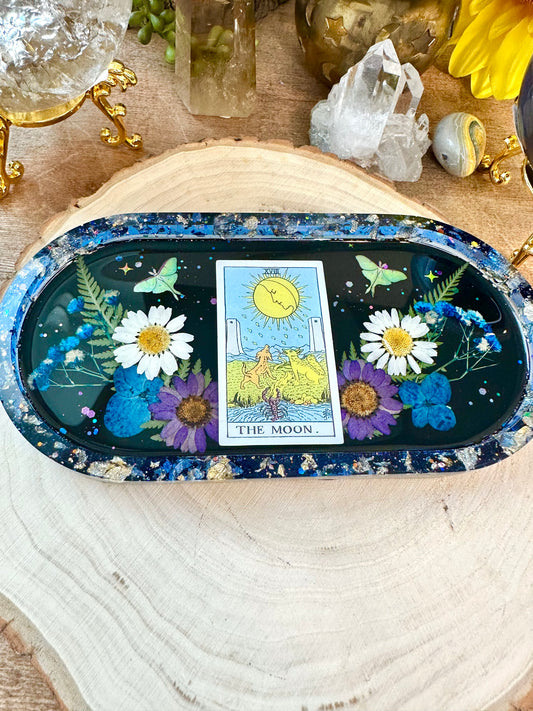 The moon tarot card trinket tray