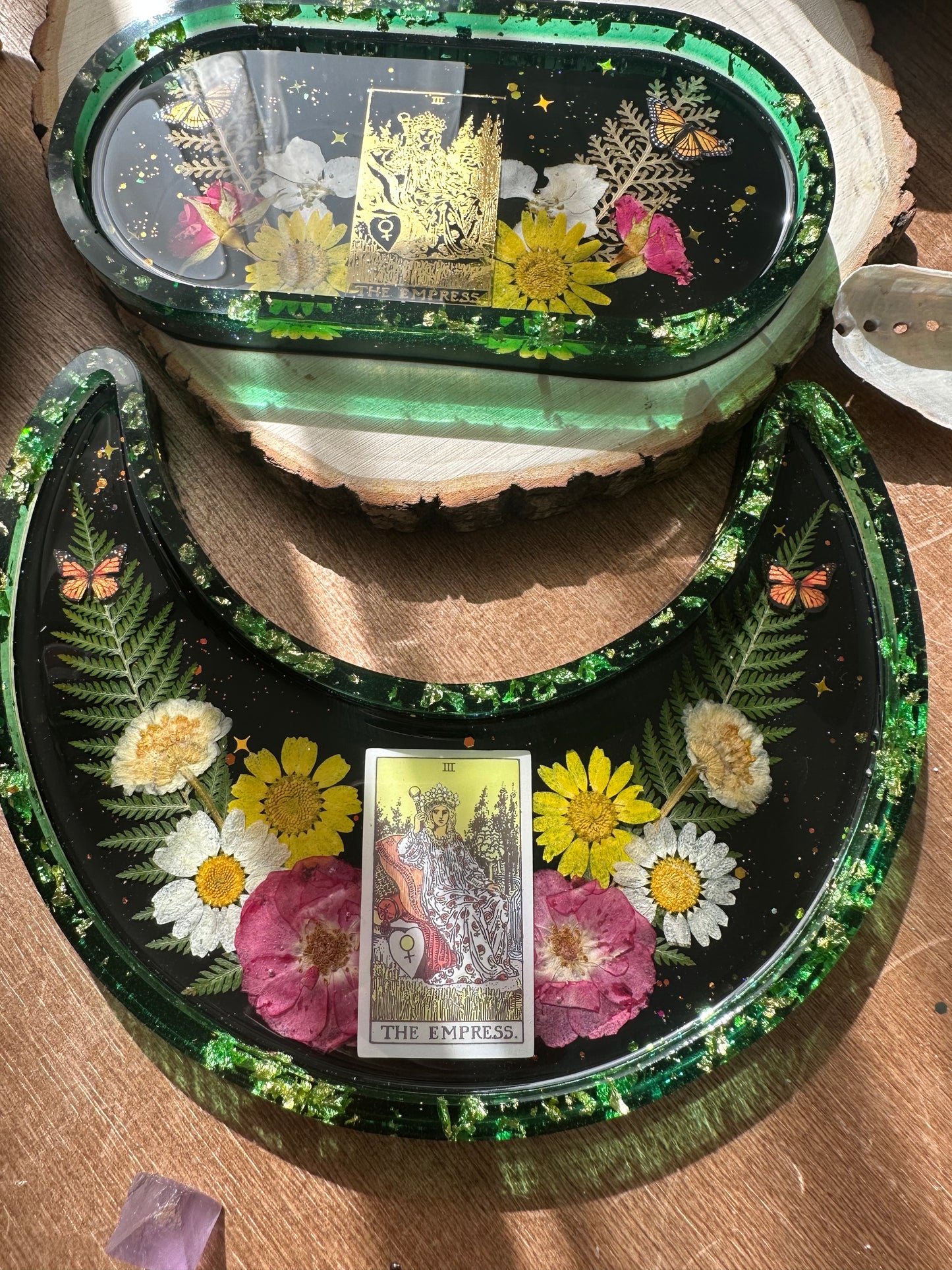 The empress tarot card floral trinket tray
