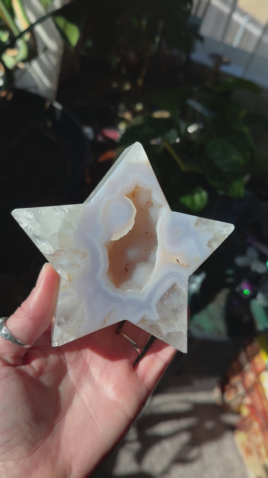 Large Druzy Agate Star