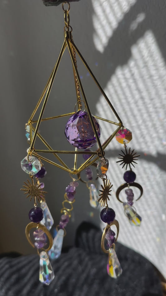 Amethyst Cage Sun-catcher for Cassandra