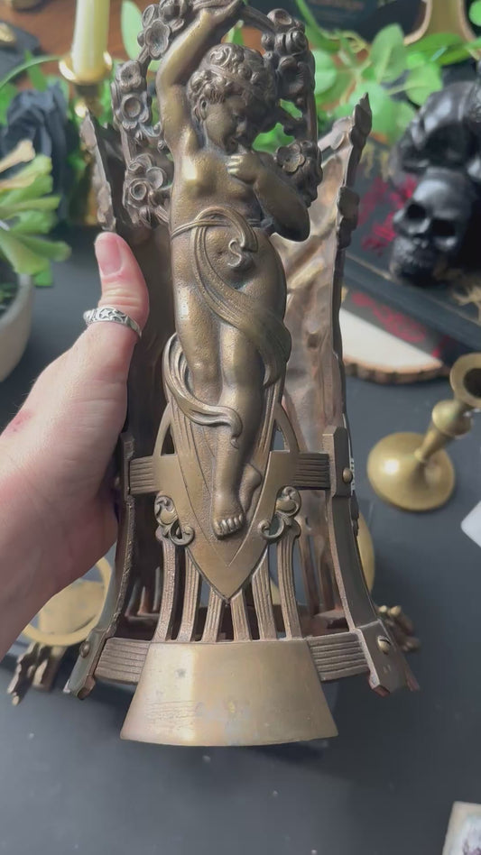 Large vintage cherub sphere holder