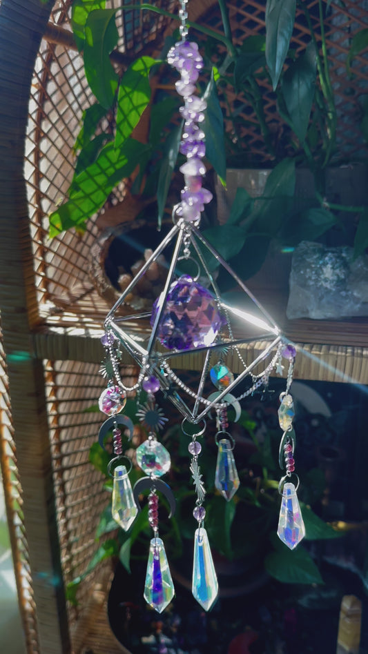 Amethyst Moon Celestial Sun Catcher (Sliver)