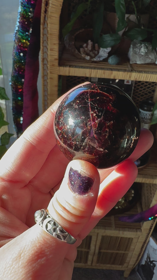 AAA Quality Star Garnet Sphere