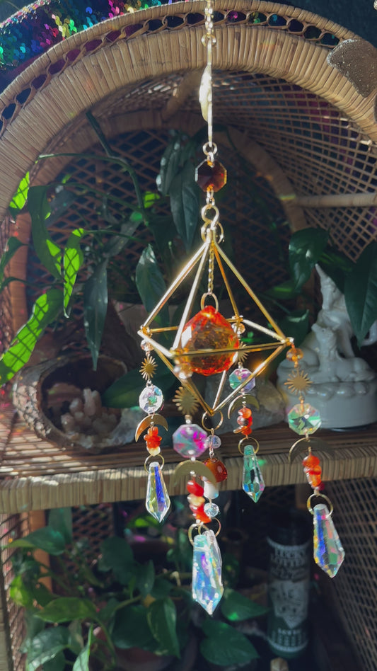 Carnelian Mushroom Sun Catcher