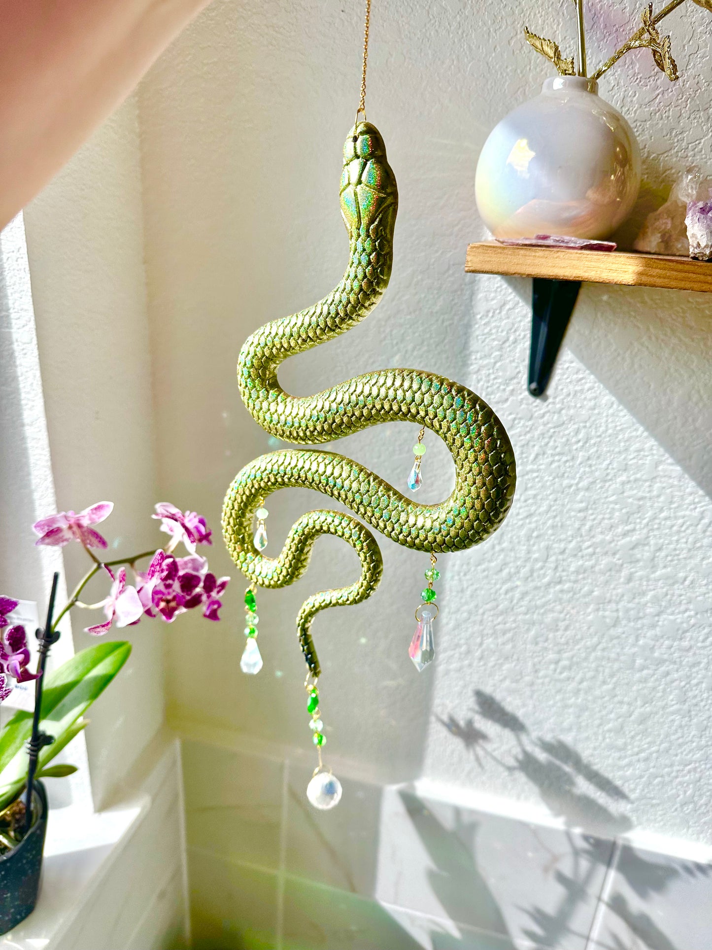 Holographic snake sun-catcher/wall hang