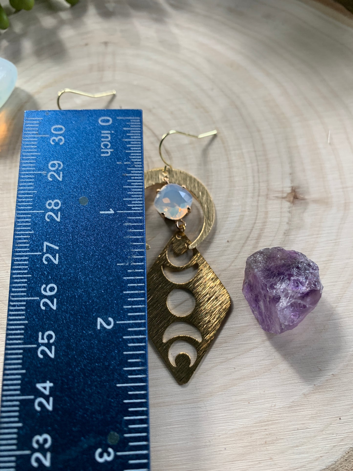 Opalite Celestial moon phase earrings